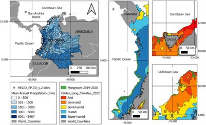 Mangroves From Rainy to Desert Climates: Baseline Data to Assess Future Changes and Drivers in Colombia